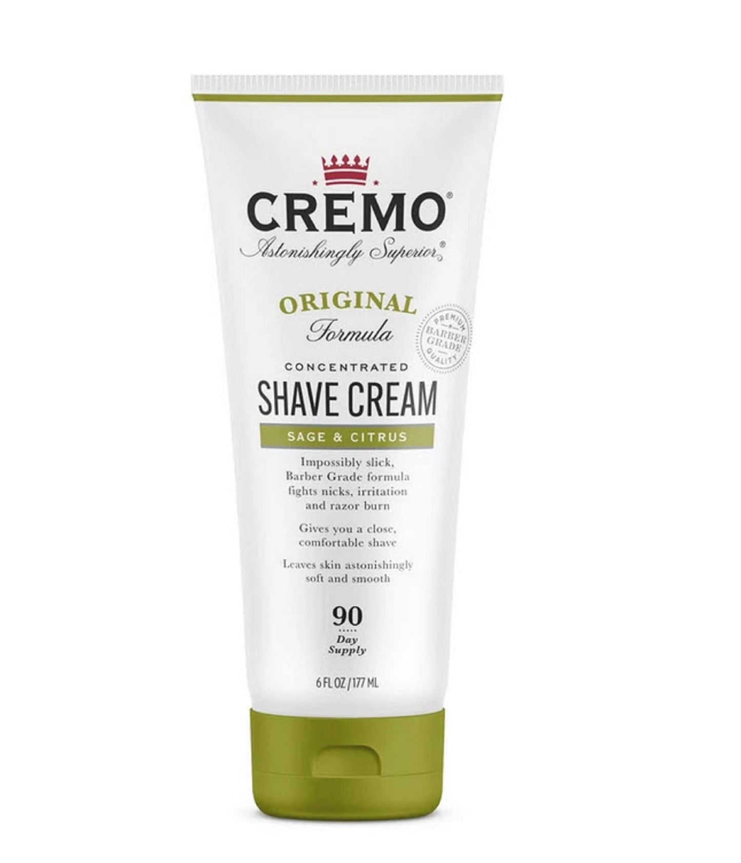 Cremo Barber Grade Sage & Citrus and Sandalwood Shave Creams, Ultra-Slick Shaving Cream for Men Fights Nicks Cuts and Razor Burn, 2 x 6 Fl Oz