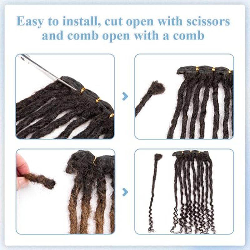 Originea 0.6cm 6-18 Inch 100% Human Hair Dreadlock Extensions Curly Ends Loc Extensions Human Hair For Women/Kids Handmade Permanent Loc Extensions Can Be Dyed Bleached Curled T27# 12 inch 30 Strands