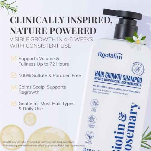 Biotin & Rosemary Shampoo for Hair Growth: Hair Loss Shampoo for Thinning Hair Infused with Nutrient Rich Ingredients for Hair thickening Sulfate Free 10 fl oz