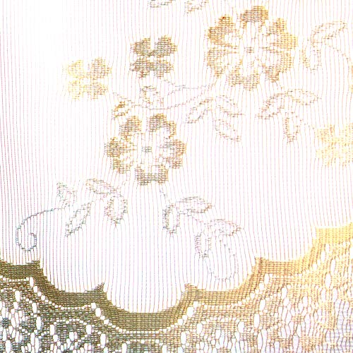 Commonwealth Home Fashions Mona Lisa Jacquard Scalloped Lace Valance,56 x 15