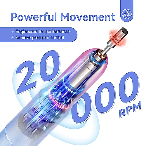 SAVILAND Portable Electric Nail Drill - 20000 RPM USB Electric Nail File with 7 Nail Drill Bits & 51 Sanding Bands for Nail Prep Acrylic Nails Dip Nails Gel Nails Home Salon Use