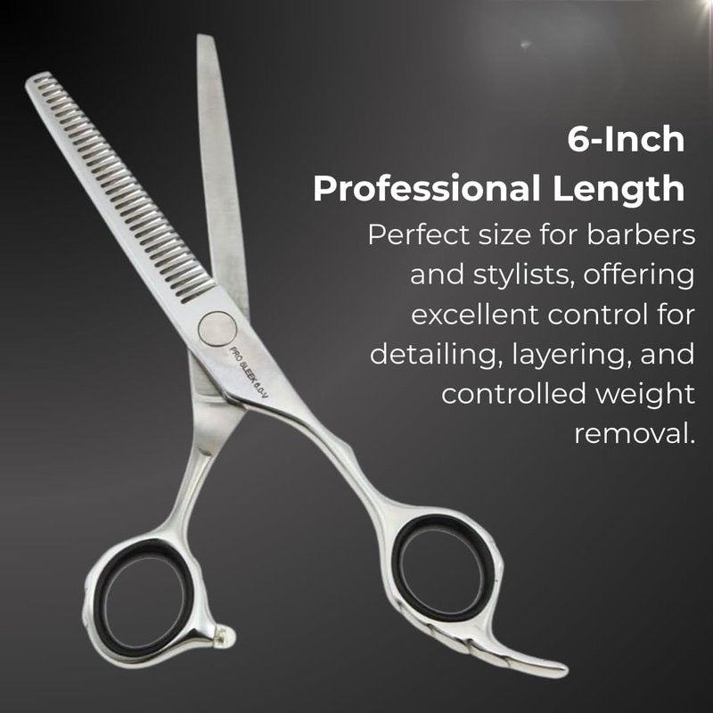 Hair Thinning Scissors - 6" Stainless Steel Blending Shears with 32 Teeth | Professional Razor Edge Tool for Barbers & Stylists