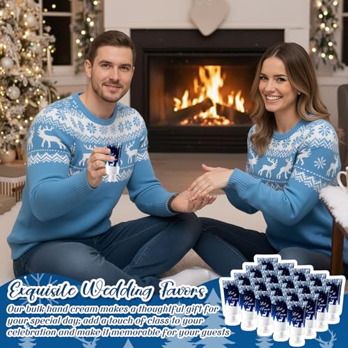 50 Pcs 1 Oz/ 30 ml Christmas Snowflakes Hand Cream Gifts Bulk Travel Size Winter Thank You Hand Cream Body Lotion Gifts for Women Teacher Nurse Souvenir Xmas Party Supplies