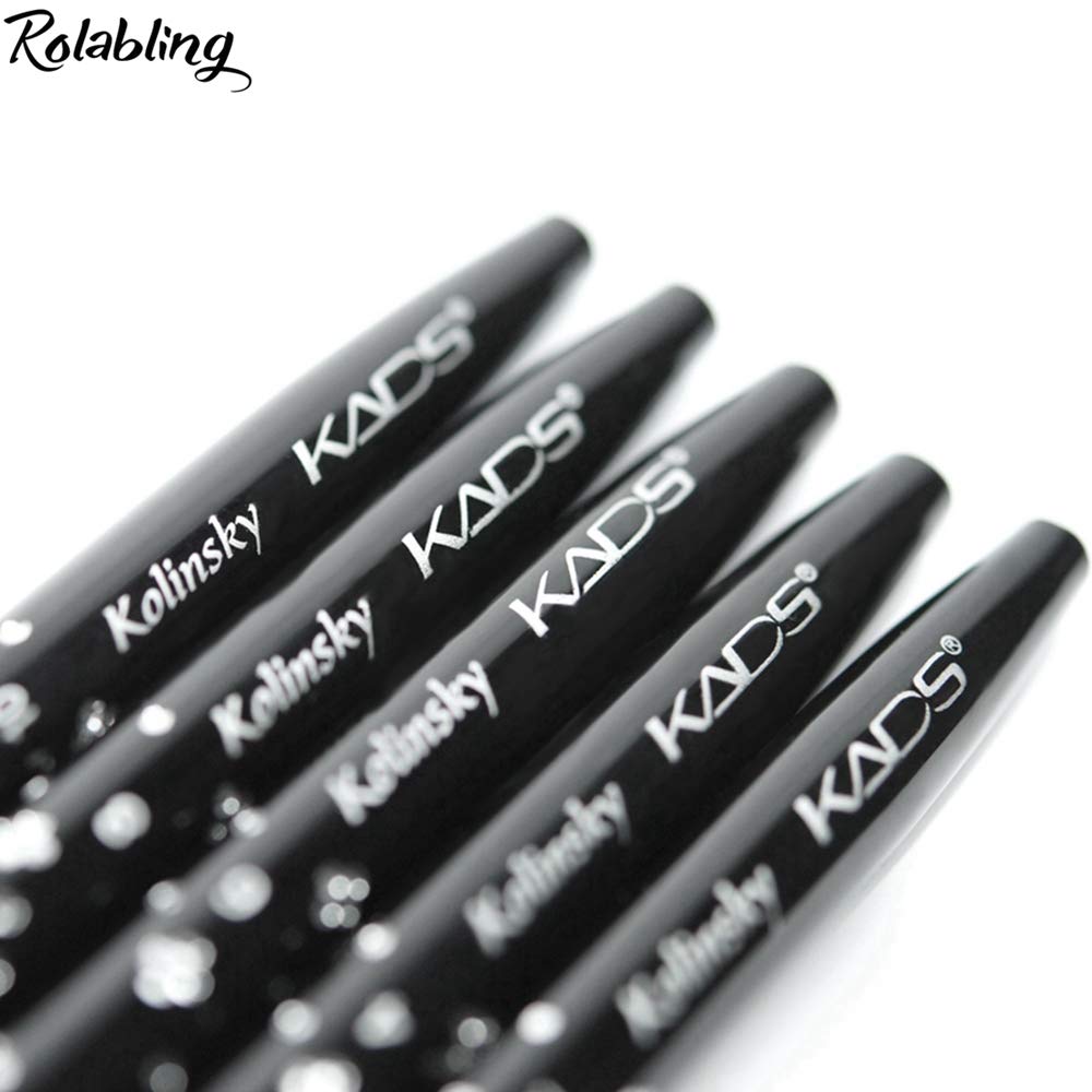 Rolabling 5Pcs Kolinsky Acrylic Nail Brush Nail Painting Pen Brushes Set