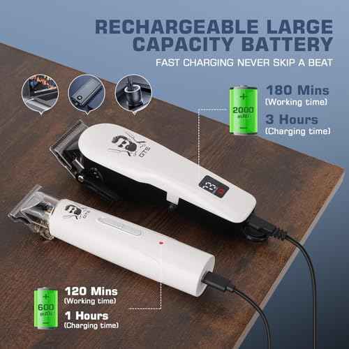 GTSPro Hair Clippers for Men, Clippers and Trimmers Set, Barber Clippers, Electric Hair Trimmer with Box, Gifts for Men White