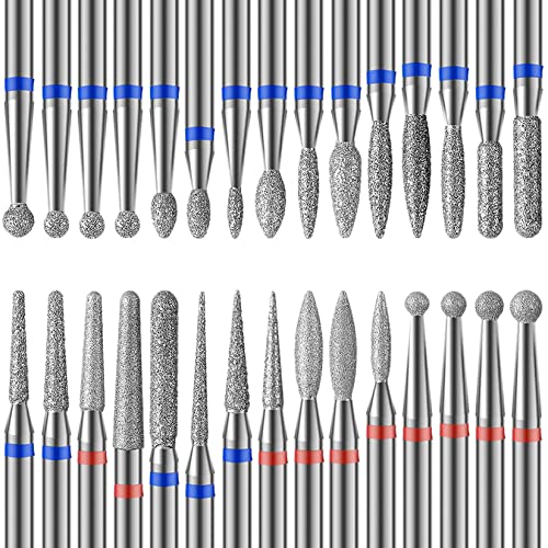 30-Piece Nail Cutter Drill Bit for Manicure Tungsten Steel Professional Manicure Drill Set Universal Diamond Drill Bits for Nails Electric Drill