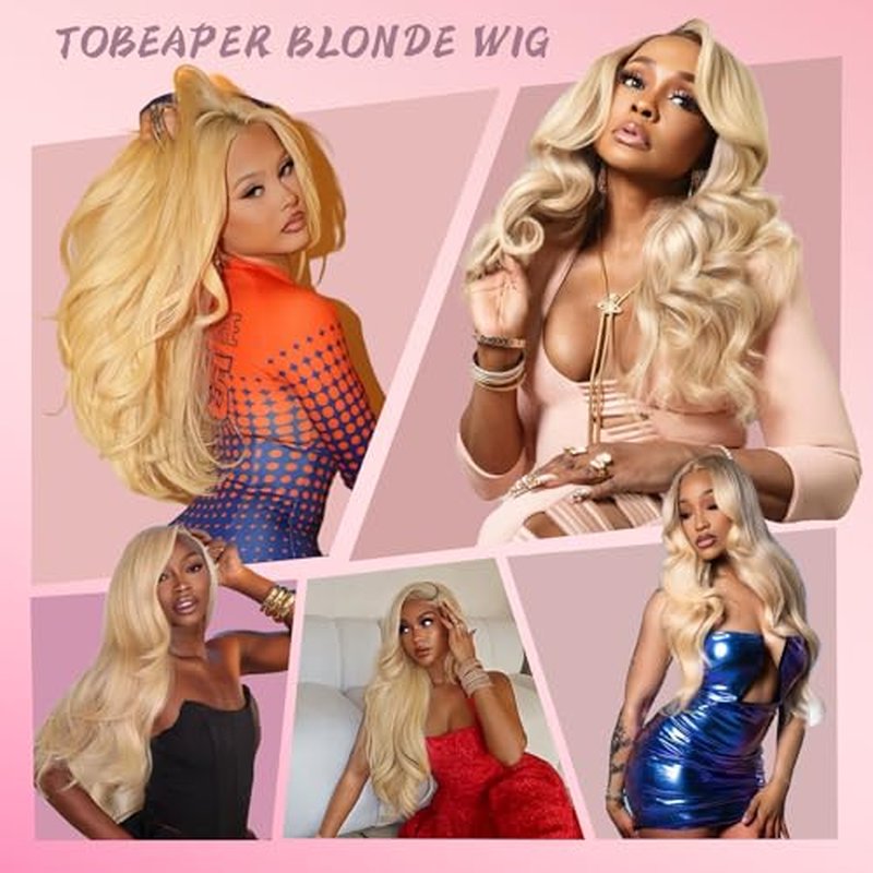 613 Lace Front Wig Human Hair 200 Density Blonde Wig Human Hair Body Wave 13x6 HD Transparent Lace Front Wigs Human Hair Pre Plucked 26 Inch Blonde HD Lace Frontal Wig Glueless Wig For Women