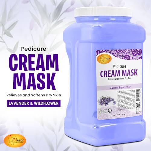 SPA REDI - Body and Foot Cream Mask, Lavender and Wildflower, 128 Oz - Pedicure Massage for Tired Feet and Body, Hydrating, Fresh Skin - Infused with Hyaluronic Acid, Amino Acids, Panthenol