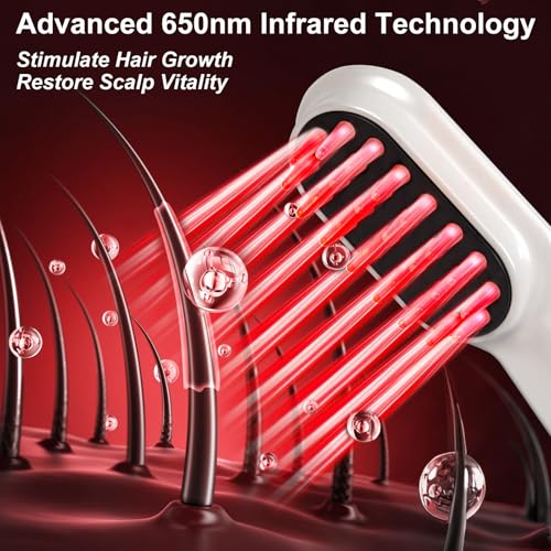 Laser Therapy Hair Growth Comb, Electric Scalp Massager, Handheld Comb-Shaped Hair Regrowth Device for Hair Growth & Hair Care for Thicker, Healthier Hair
