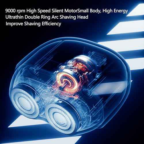 Mini Electric Shavers for Men, Portable Electric Razor with IPX7 Waterproof, Wet and Dry Shaving, USB-C Rechargeable Beard Shaver for Travel, Home, Blue