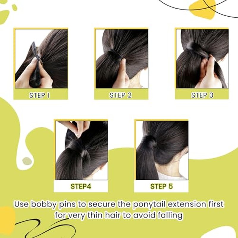 RUNATURE Human Hair Ponytail, Wrap Around Clip in Ponytail Extension Human Hair, Balayage Real Pony Tails Hair Extensions, 18 Inch 80g #3/8/22 Walnut Brown to Light Brown with Light Blonde