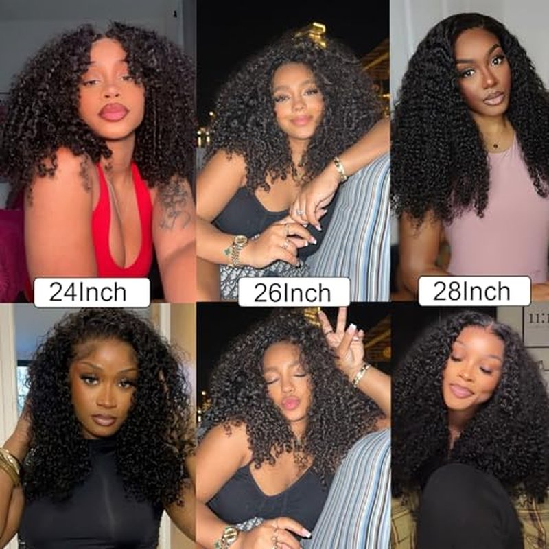 Lemoda 13x4 Burmese Kinky Curly Lace Front Human Hair Wigs 26Inch Outlets Sale 210 Density Deep Curly 13x4 HD Transparent Lace Frontal Wigs For Women Pre Plucked