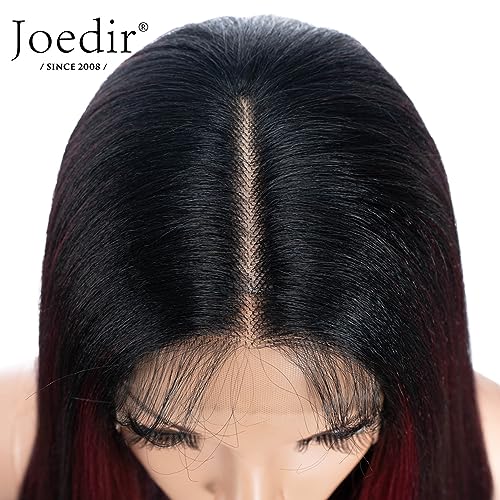 Joedir 36¡± Super Long Straight Wig Light Yaki Synthetic Wigs Lace Front Wigs for Women NTHL1B/99J/118