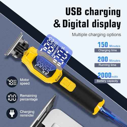 KEMEI Professional 3-in-1 Complete Grooming Tools for Men, Cordless Beard Trimmer, Electric Facial, Ear & Nose Trimmer, Rechargeable Hair Clippers, Gifts for Men