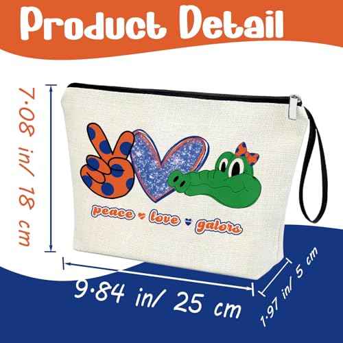 Sport Lover Gift for Girl Makeup Bag Fan Gift for Sports Merch Sport Spirit Peace Love Pouch Travel Vacation Cosmetic Zipper Bag