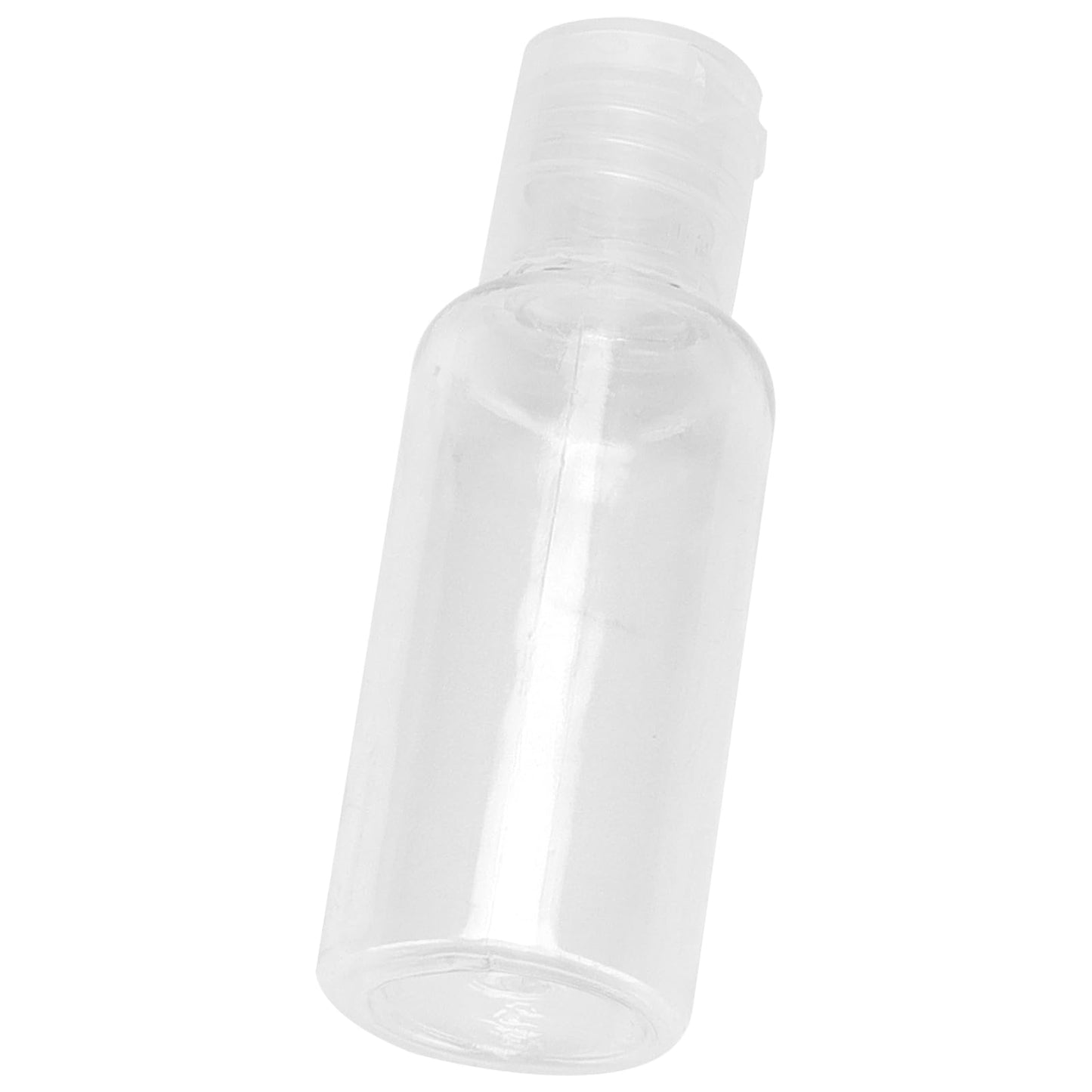 GINLANK 120 PCS 1oz/30ml Clear Empty Travel Bottles, Round Empty Bottles with Flip Cap, Plastic Sample Bottle Container for Shampoo Lotions Shower Gel Makeup