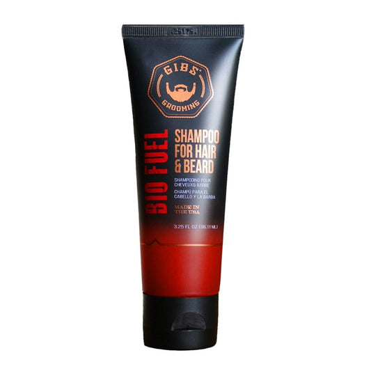 GIBS Bio Fuel Shampoo for Hair & Beard, Moisturizing & Nourishing, 3.25oz (Travel Size)