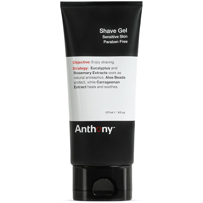 Anthony Shave Gel for Sensitive Skin - Soothing Non-Foaming Cream with Aloe Vera | 6 Fl Oz
