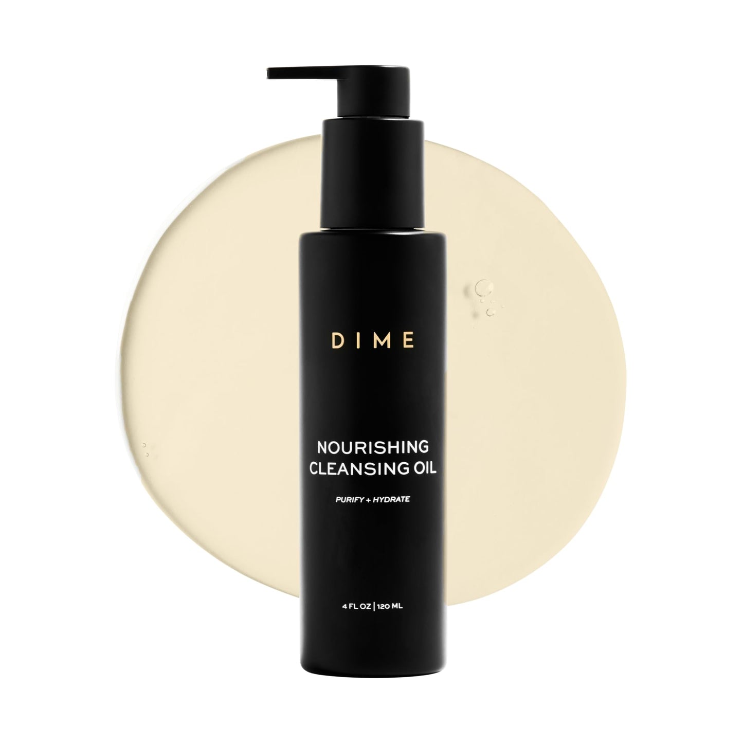 DIME Beauty Nourishing Cleansing Oil - 2-in-1 Cleanser & Makeup Remover with Meadowfoam, Jojoba & Elderberry Oil, Hydrating Oil Face Wash for All Skin Types, 4 oz / 120 ml