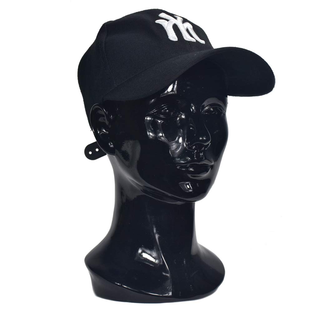 MIAOMANZI PVC Mannequin Head White Female Manikin Dummy Stand Model Display Hat Scarf Wigs Hair Glasses Hat Beauty Styling Tool (black)