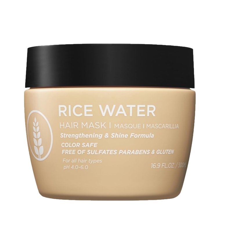 Luseta Rice Water Hair Mask Strengthening & Nourishing Revitalizes Shine for All Hair Types Hydrating & Frizz Control for Women and Men 16.9oz