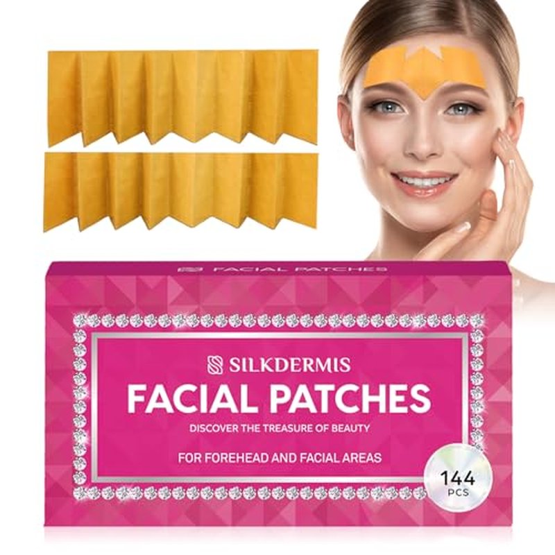 Facial Wrinkle Patches: Anti Wrinkle Facial Patches overnight- Forehead Wrinkles Treatment (Red(144 pcs))