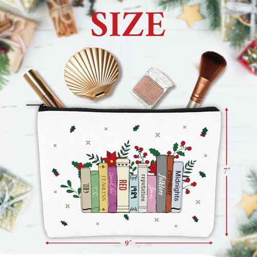 Christmas Makeup Bag for Women Girls, Singer Merch Gifts, Christmas Cosmetic Bags for TS Fans, White Elephant Gifts for Mom Wife Sister Friends, Cute Holiday Travel Purse Zipper Pouch Bag