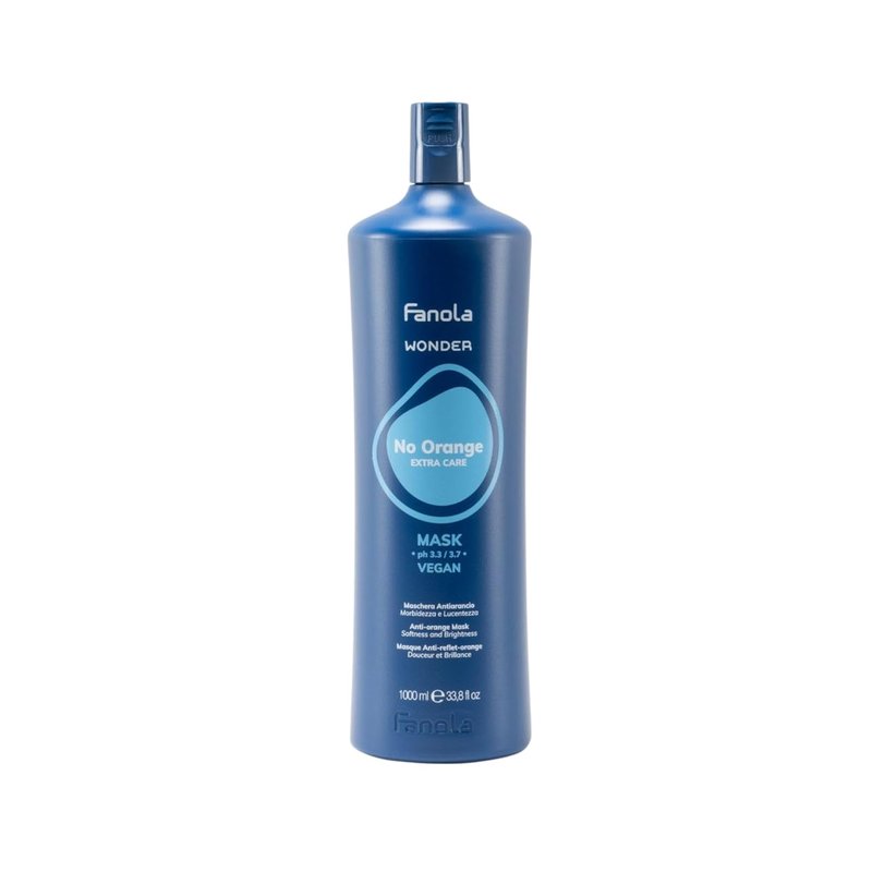 Fanola Wonder No Orange Hair Mask - Color Depositing Blue Toner for Brassy Hair - Deep Conditioning Vegan Formula | 33.8 Ounce