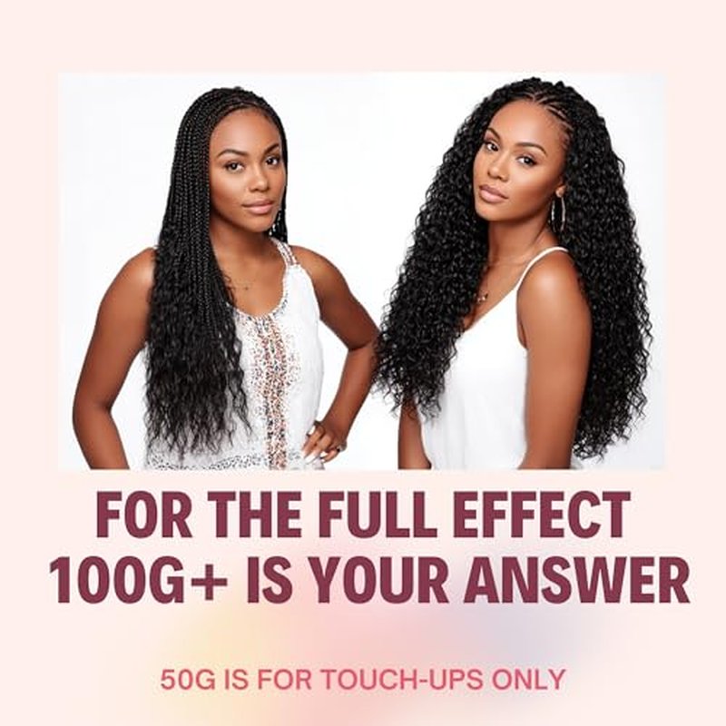 Human Braiding Hair, Pre-Divided Boho Braids Human Hair, Deep Wave Bulk Bohemian Hair Extensions for Braiding Knotless Wet and Wavy, 24 Inch, 3.5oz, Natural Color