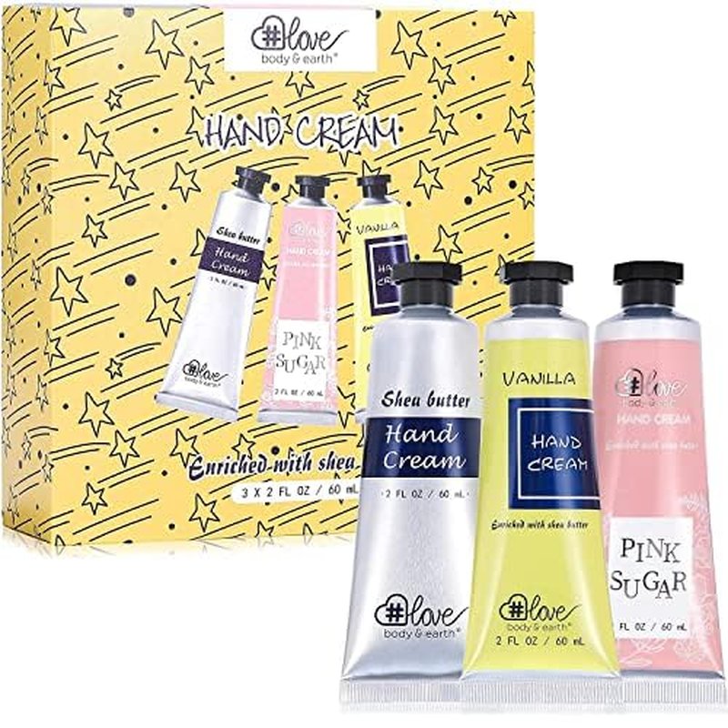 Body & Earth # Love Nourishing Hand Cream Gift Set, 3x2.0 oz, Shea Butter, Argan Oil, Vitamin E, Moisturizing, Fresh Fragrances, For All Skin Types, Perfect For Travel