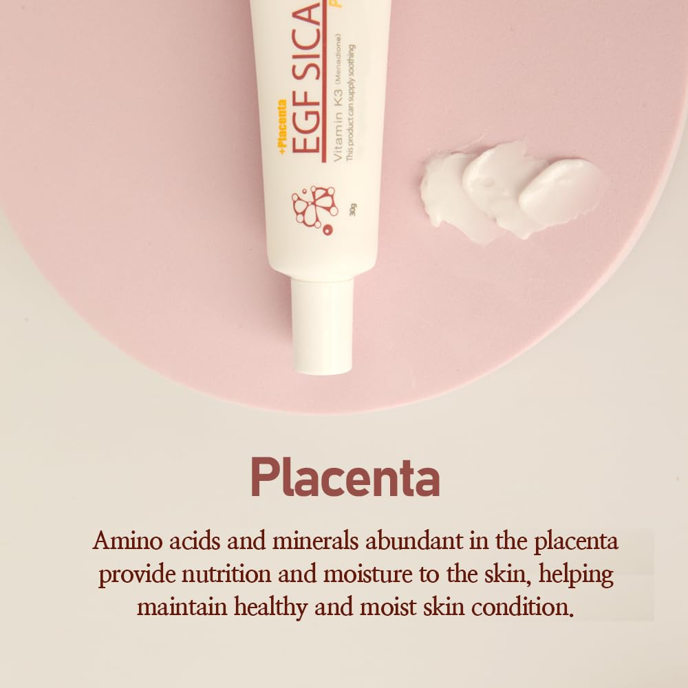 Placenta EGF SICA Cream1.05oz 30g. Bruise Cream. Improve Blush,dark cirles skin. After scar, acne treatment. nourishing.Elasticity.Vatality skin. KoreanCICA .
