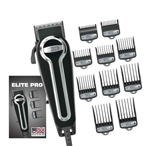 Wahl USA Elite Pro High-Performance Corded Home Haircut & Grooming Kit for Men ? Electric Hair Clipper ? Model 79602M