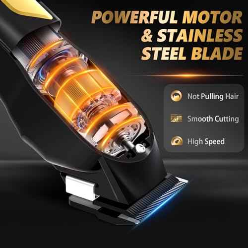 Ufree Hair Clippers for Men, Professional Clippers and Trimmers Set, Cordless Clippers for Hair Cutting, Beard Trimmer, Barber Clippers, Rechargeable Electric Shaver, Gifts for Men, Black Gold
