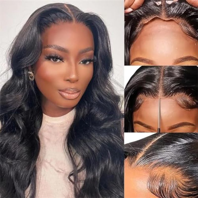 24 Inch Lace Front Wigs Human Hair 10A 6x4 Glueless Wigs Human Hair Pre Plucked Pre Cut Body Wave Lace Front Wigs Human Hair 180% Denisty HD Transparent Lace Frontal Wigs Human Hair For Black Women