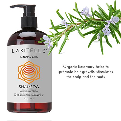 Laritelle Organic Shampoo 17.5 oz. Argan Oil, Rosemary, Palmarosa. Promotes Hair Growth, Prevents Hair Loss. GF