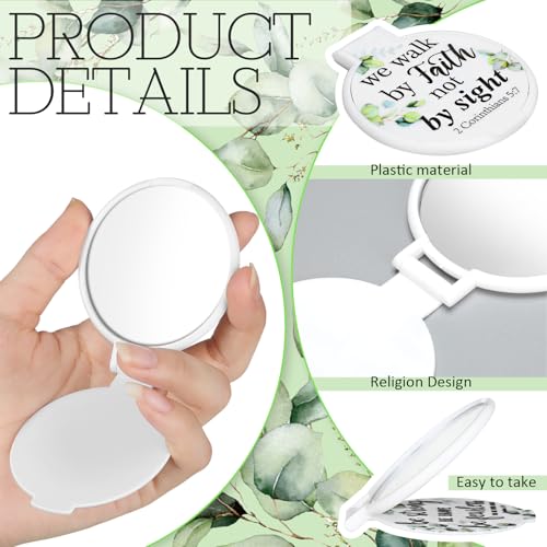 80 Pcs Mini Christian Compact Mirrors Bulk Christian Gifts for Women, Bible Verse Scripture Makeup Mirrors for Purse, Religious Party Favors Church Gifts for Women Mother Teacher Christmas