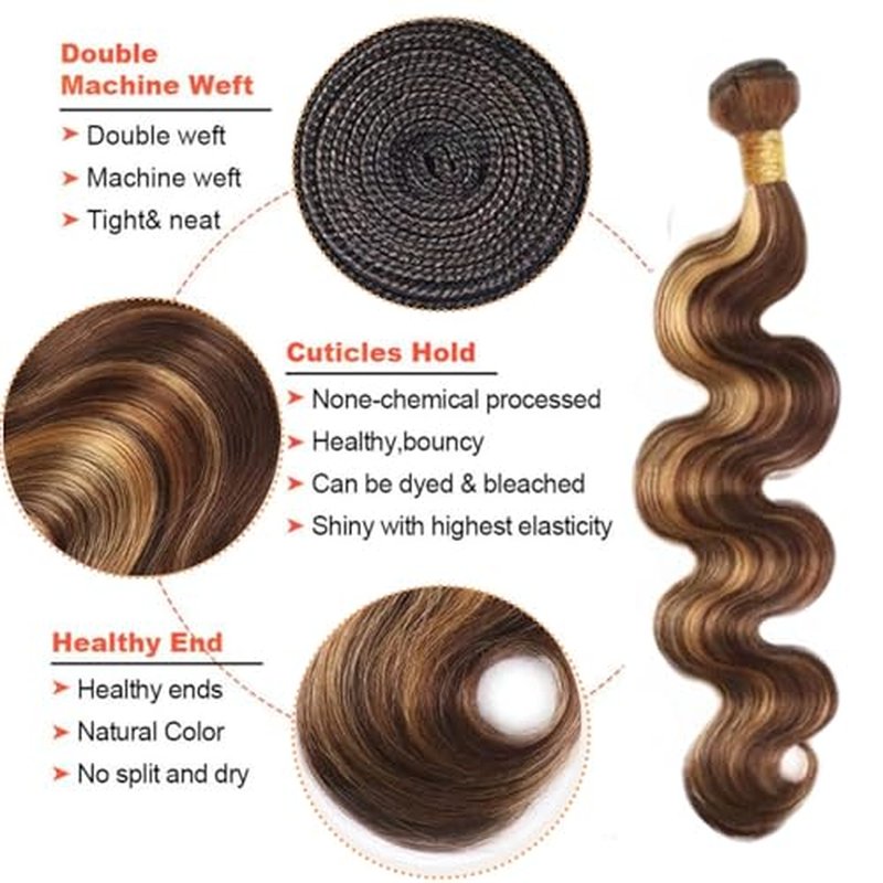 P427 Blonde Bundles Human Hair Body Wave Bundles 24 26 28 Inch Unprocessed Brazilian Virgin Remy Hair 3 Bundle Honey Blonde Body Wave Bundle Human Hair Extensions