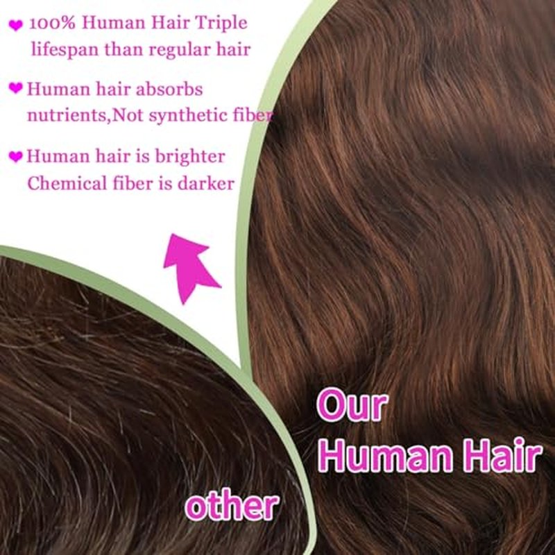 Body Wave Lace Front Wig 24 inch Brazilian Hair 13x6 Chocolate Brown Body Wave Wigs 100% Unprocessed Human Hair Body Wave Human Hair Wig with Baby Hair for Women