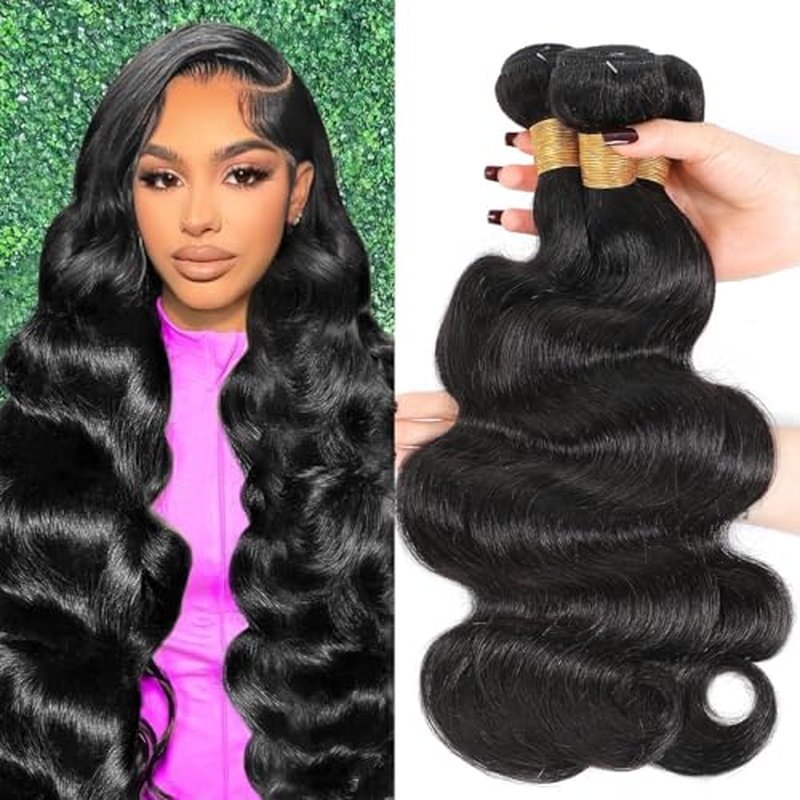 15A Human Hair Bundles 18 20 22 Inch 100% Unprocessed Brazilian Virgin Hair Quick Weave Body Wave 3 Bundles Deals Natural Black Extensions