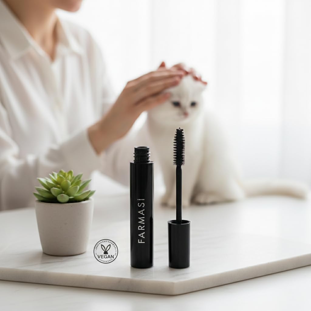 FARMASi Eyebrow Mascara Makeup, Shapes Eyebrows, Voluminous, Looking, Buildable & Defining Brow Mascara, Waterproof, Ebony, 0.17 Fl Oz