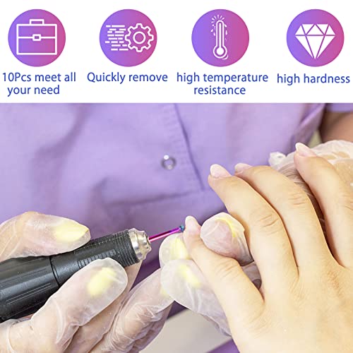 BQAN Nail Drill Bits, 10Pcs 3/32 in Carbide Professional Drill Bit Set for Nail Tech, Remove Acrylic Gel Nails, Manicure with 75Pcs File Sanding Bands (#80#120#180 Grits)