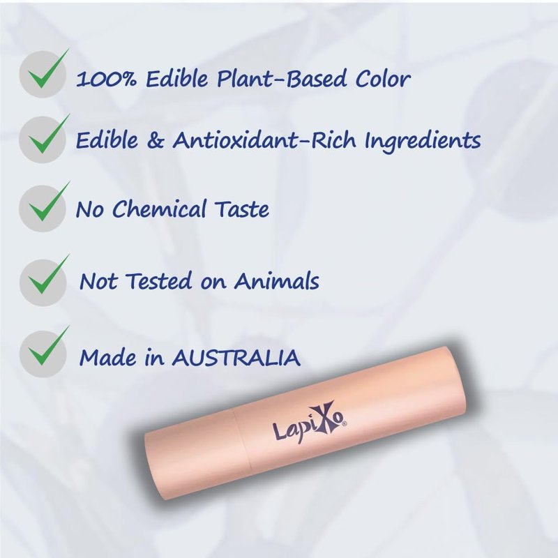 LAPIXO 100% Plant-based Color Lip Tint, Unique Formula, Natural + Moisturizing | 2-in-1 | Non-Toxic, All Food Ingredients, Antioxidant-rich, Natural Matte Sheer, Buildable, 4.4g/0.15oz (Berry color)