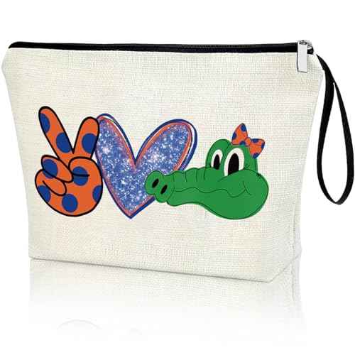 Sport Lover Gift for Girl Makeup Bag Fan Gift for Sports Merch Sport Spirit Peace Love Pouch Travel Vacation Cosmetic Zipper Bag