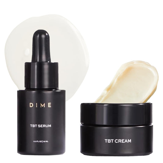 DIME Beauty TBT Reviving Skincare Set ($32 Value) - Includes TBT Cream (15 ml) + Serum (10 ml), Formulated with Bakuchiol, a Clean Retinol Alternative to Reduce the Appearance of Fine Lines