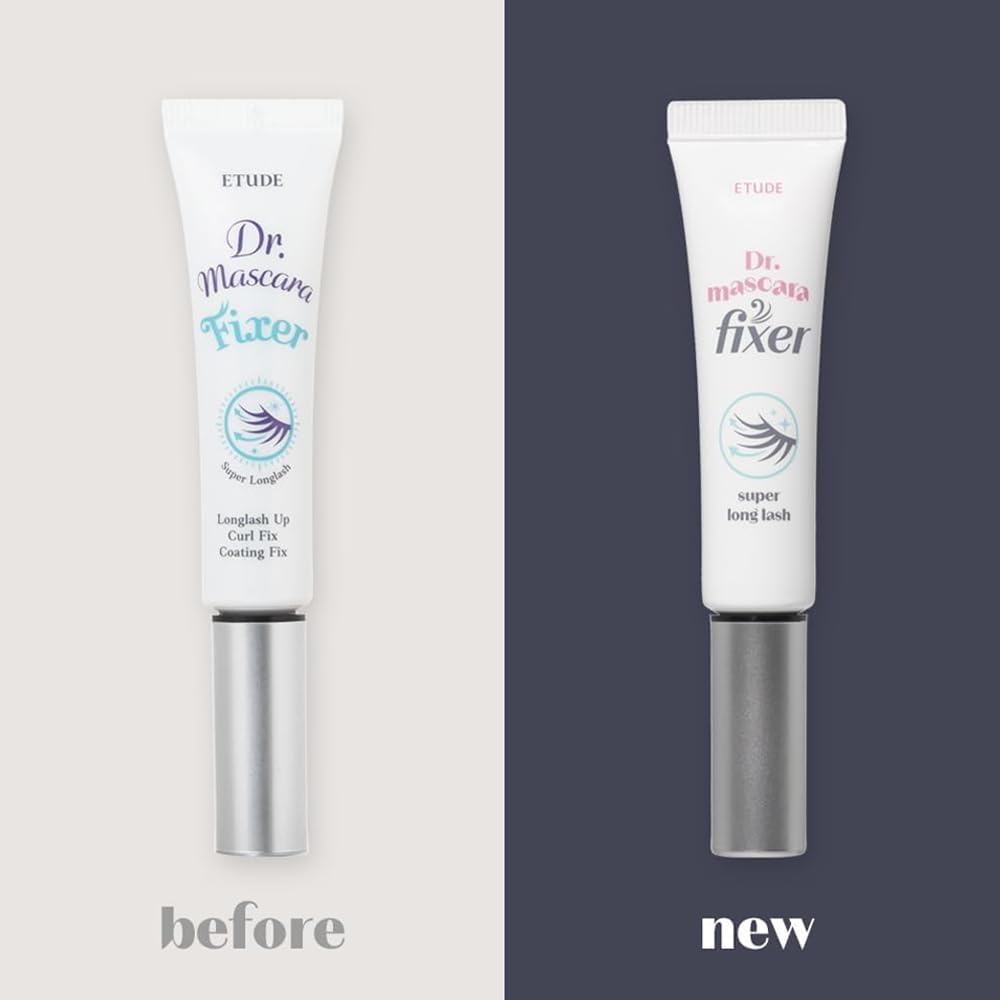 ETUDE Dr. Mascara Fixer For Super Long lash, Korean Mascara Primer, Natural lash Extension, Lengthening, Smudge-Proof, Korean Makeup, Beauty, Micro Black Fiber Formula (0.203 Fl Oz)