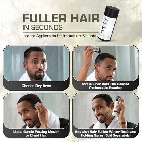Hair Fibers for Thinning Hair - (1.05 Oz) Real Human Hair Building Fibers to Conceal Bald Spots and Thinning Hair, Root Touch Up and Volumizer, Black