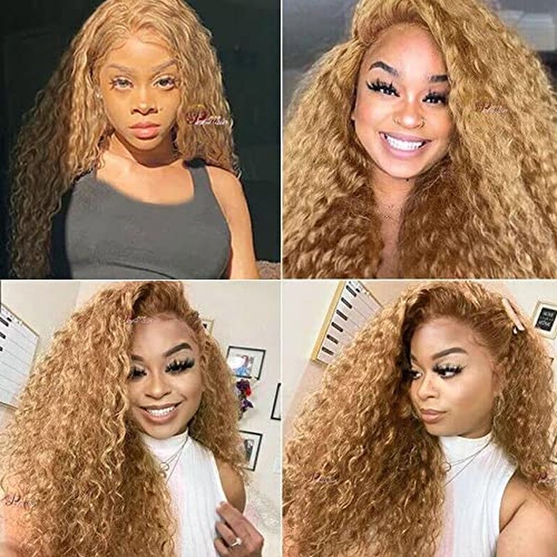 Blonde Human Hair Bundles Color 27 Kinky Curly Bundles 24 26 28 Inch Brazilian Virgin Remy Hair Honey Blonde Curly Bundle Har Extensions