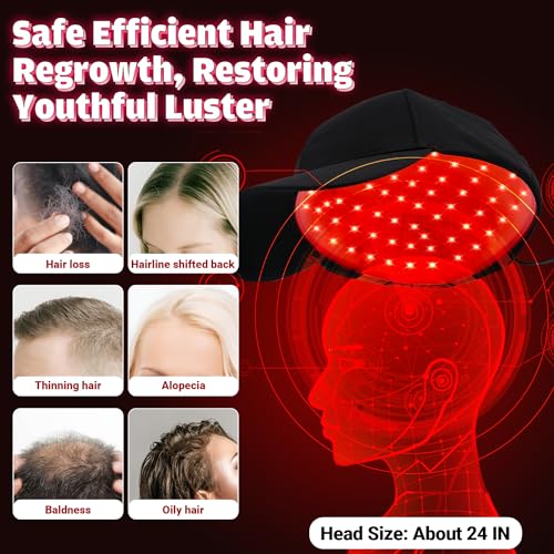 Hair Growth Device - FDA Cleared - UUPAS Professional Laser Diodes Red Light Therapy Hair Growth Cap System for Hair Regrowth, Alopecia - Hair Growth Treatments Products for Men Women