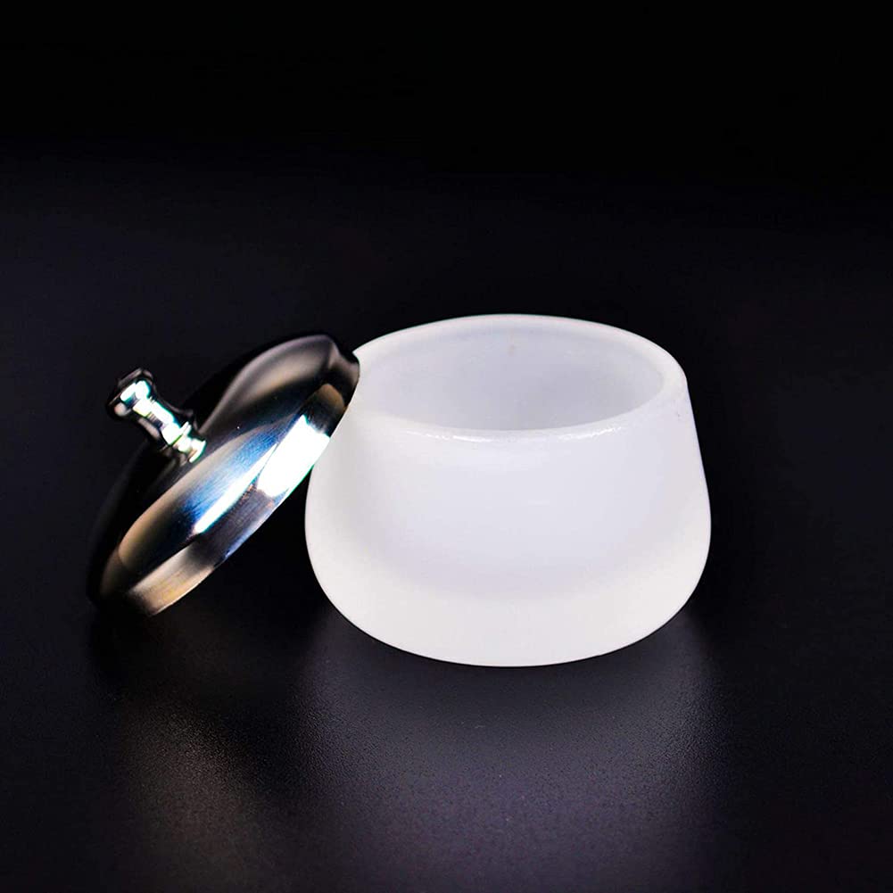 2 Pcs Frosted Glass Crystal Dappen Dish With Lid Liquid Powder Container Holder Nail Art Dappen Dish Cup Glass Dappen Cup Nail Art Tools