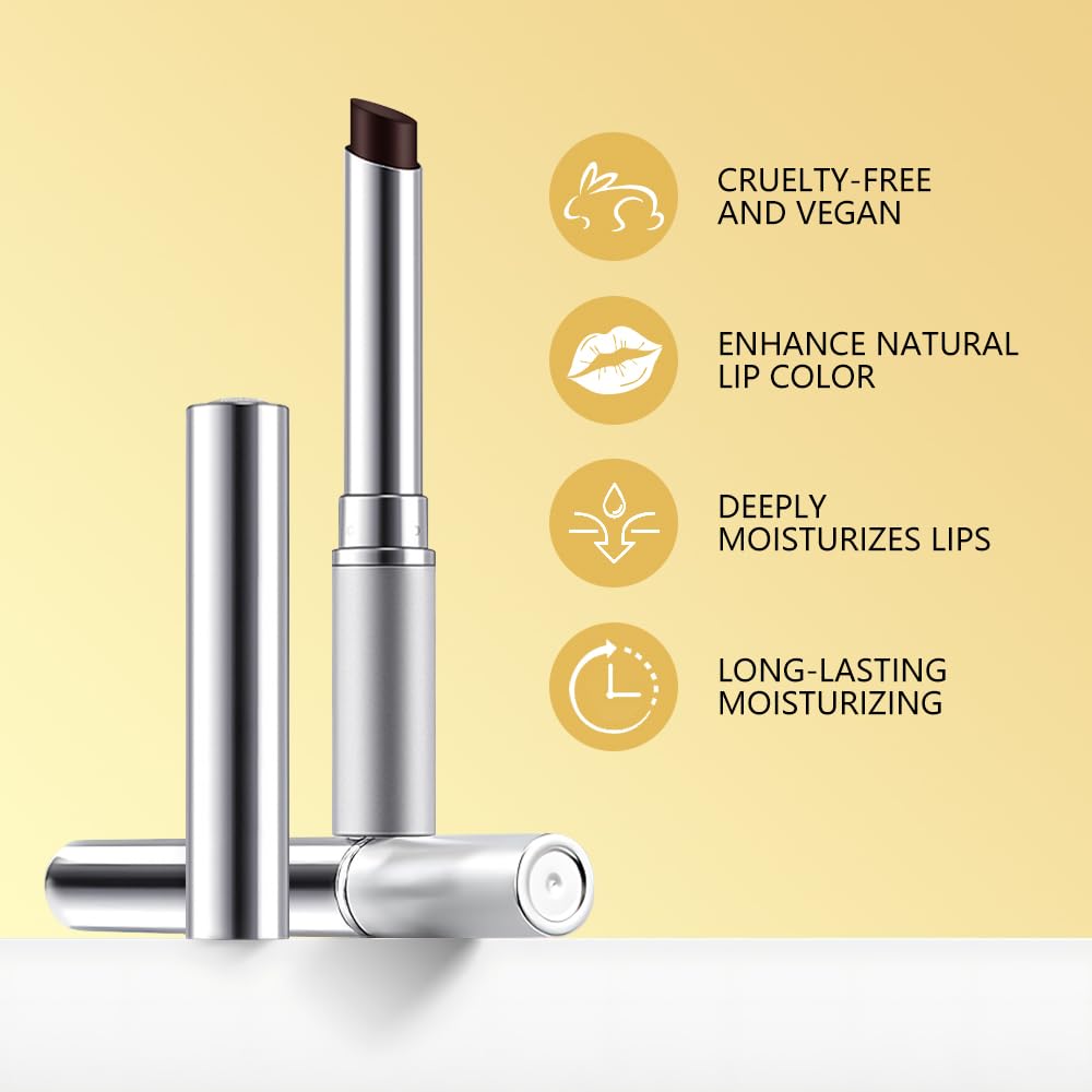 FeiCuiYun 2Pcs Black & Pink Honey Tinted Lip Balm Lip Gloss Lipstick, Sheer Hydrating Lip Gloss Tint, Moisturizing Lip Color for All Skin Tones, Nourishing Lip Balm with Natural Black Cherry